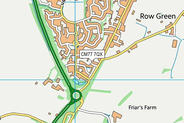 CM77 7QX map - OS VectorMap District (Ordnance Survey)