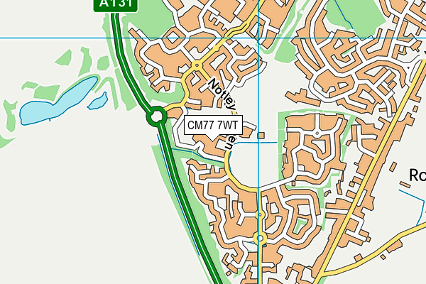 CM77 7WT map - OS VectorMap District (Ordnance Survey) CM77 7WT map - OS VectorMap District (Ordnance Survey)