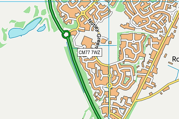 CM77 7WZ map - OS VectorMap District (Ordnance Survey) CM77 7WZ map - OS VectorMap District (Ordnance Survey)