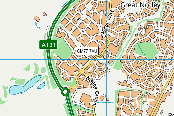 CM77 7XU map - OS VectorMap District (Ordnance Survey) CM77 7XU map - OS VectorMap District (Ordnance Survey)