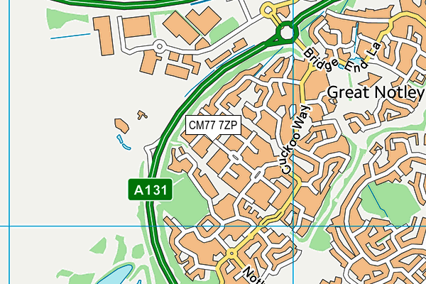 CM77 7ZP map - OS VectorMap District (Ordnance Survey) CM77 7ZP map - OS VectorMap District (Ordnance Survey)