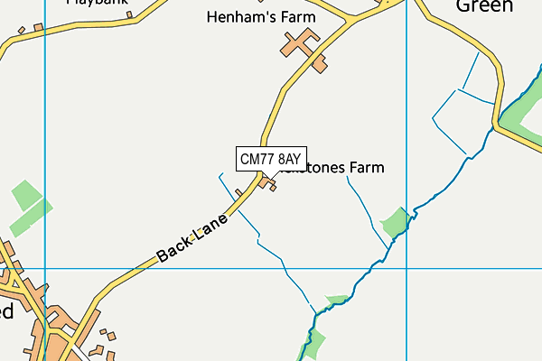 CM77 8AY map - OS VectorMap District (Ordnance Survey) CM77 8AY map - OS VectorMap District (Ordnance Survey)