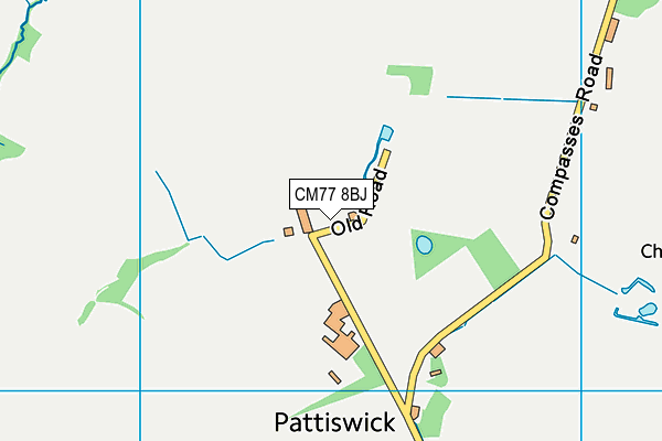 CM77 8BJ map - OS VectorMap District (Ordnance Survey) CM77 8BJ map - OS VectorMap District (Ordnance Survey)
