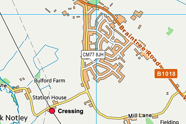 CM77 8JH map - OS VectorMap District (Ordnance Survey) CM77 8JH map - OS VectorMap District (Ordnance Survey)