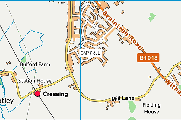 CM77 8JL map - OS VectorMap District (Ordnance Survey) CM77 8JL map - OS VectorMap District (Ordnance Survey)