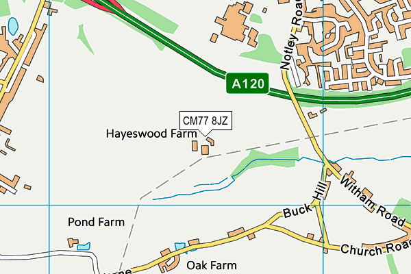 CM77 8JZ map - OS VectorMap District (Ordnance Survey) CM77 8JZ map - OS VectorMap District (Ordnance Survey)