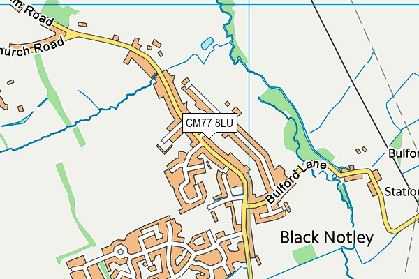 CM77 8LU map - OS VectorMap District (Ordnance Survey) CM77 8LU map - OS VectorMap District (Ordnance Survey)