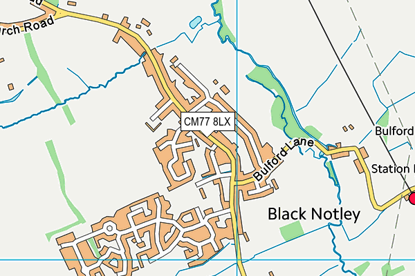 CM77 8LX map - OS VectorMap District (Ordnance Survey) CM77 8LX map - OS VectorMap District (Ordnance Survey)