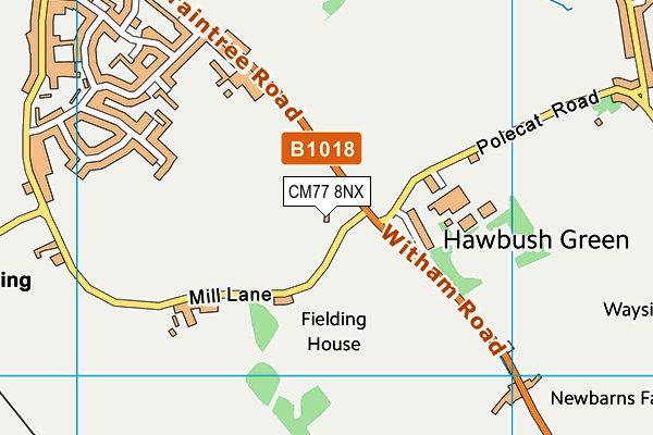 CM77 8NX map - OS VectorMap District (Ordnance Survey)