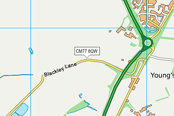 CM77 8QW map - OS VectorMap District (Ordnance Survey) CM77 8QW map - OS VectorMap District (Ordnance Survey)