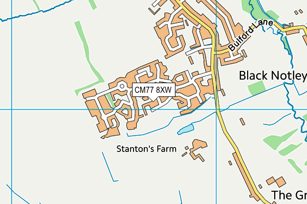CM77 8XW map - OS VectorMap District (Ordnance Survey) CM77 8XW map - OS VectorMap District (Ordnance Survey)