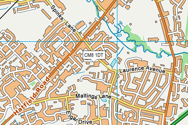 CM8 1DT map - OS VectorMap District (Ordnance Survey) CM8 1DT map - OS VectorMap District (Ordnance Survey)