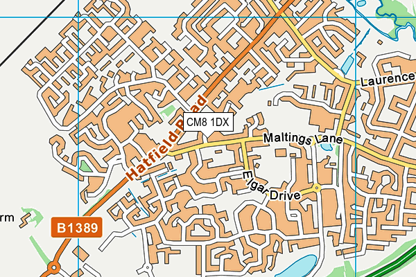 CM8 1DX map - OS VectorMap District (Ordnance Survey) CM8 1DX map - OS VectorMap District (Ordnance Survey)