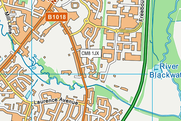 CM8 1JX map - OS VectorMap District (Ordnance Survey) CM8 1JX map - OS VectorMap District (Ordnance Survey)