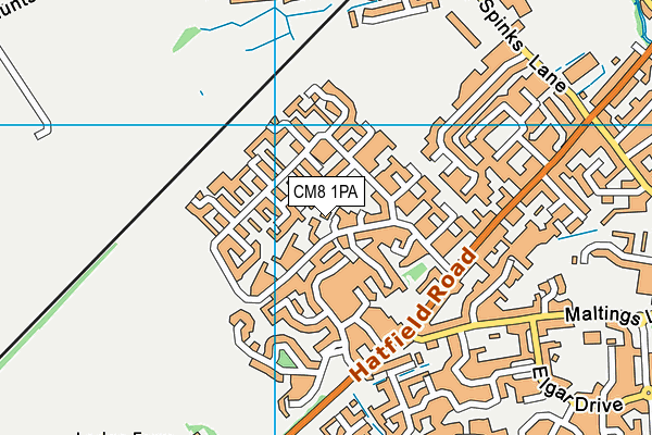 CM8 1PA map - OS VectorMap District (Ordnance Survey) CM8 1PA map - OS VectorMap District (Ordnance Survey)