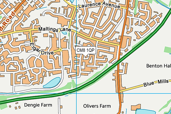 CM8 1QP map - OS VectorMap District (Ordnance Survey) CM8 1QP map - OS VectorMap District (Ordnance Survey)