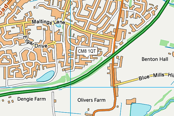 CM8 1QT map - OS VectorMap District (Ordnance Survey) CM8 1QT map - OS VectorMap District (Ordnance Survey)