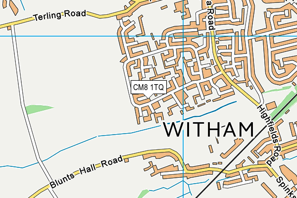 CM8 1TQ map - OS VectorMap District (Ordnance Survey) CM8 1TQ map - OS VectorMap District (Ordnance Survey)