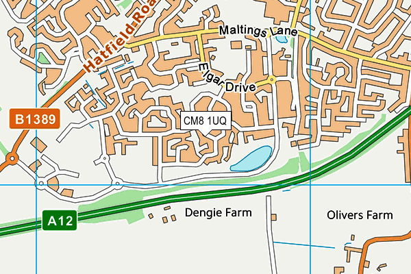CM8 1UQ map - OS VectorMap District (Ordnance Survey) CM8 1UQ map - OS VectorMap District (Ordnance Survey)