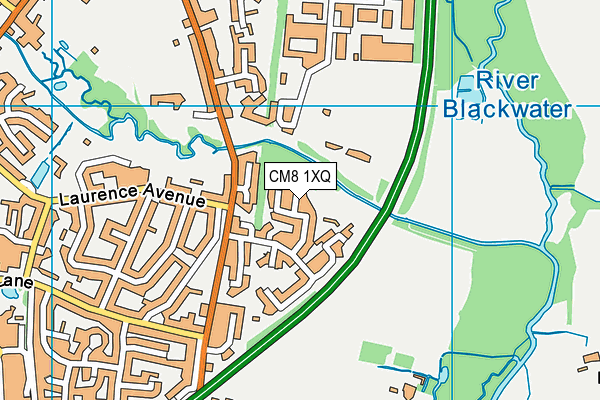 CM8 1XQ map - OS VectorMap District (Ordnance Survey) CM8 1XQ map - OS VectorMap District (Ordnance Survey)