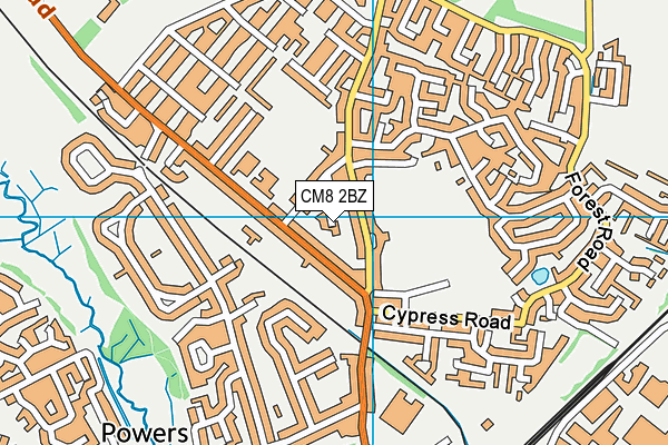 CM8 2BZ map - OS VectorMap District (Ordnance Survey) CM8 2BZ map - OS VectorMap District (Ordnance Survey)