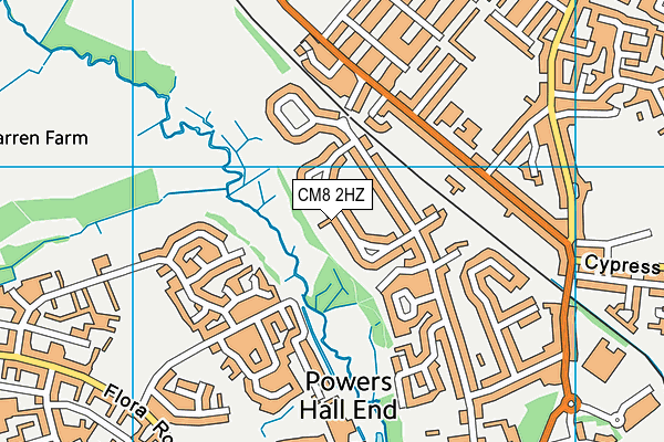 CM8 2HZ map - OS VectorMap District (Ordnance Survey) CM8 2HZ map - OS VectorMap District (Ordnance Survey)