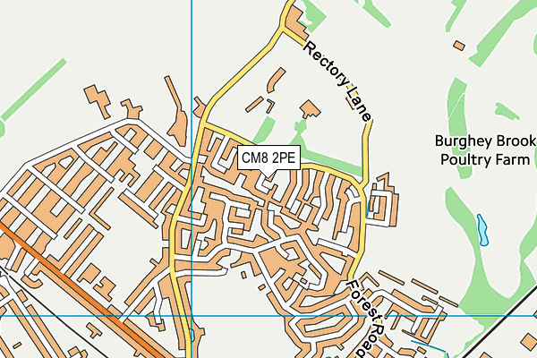 CM8 2PE map - OS VectorMap District (Ordnance Survey) CM8 2PE map - OS VectorMap District (Ordnance Survey)