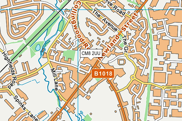 CM8 2UU map - OS VectorMap District (Ordnance Survey) CM8 2UU map - OS VectorMap District (Ordnance Survey)