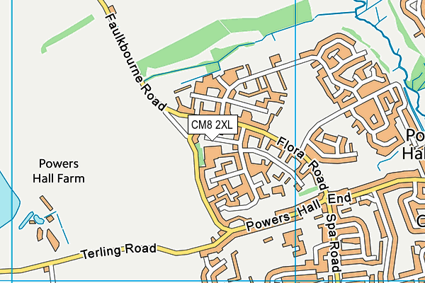 CM8 2XL map - OS VectorMap District (Ordnance Survey) CM8 2XL map - OS VectorMap District (Ordnance Survey)