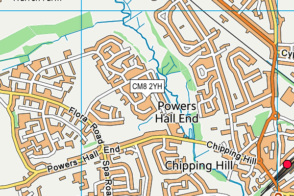 CM8 2YH map - OS VectorMap District (Ordnance Survey) CM8 2YH map - OS VectorMap District (Ordnance Survey)