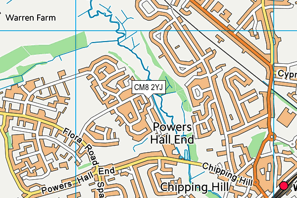 CM8 2YJ map - OS VectorMap District (Ordnance Survey) CM8 2YJ map - OS VectorMap District (Ordnance Survey)