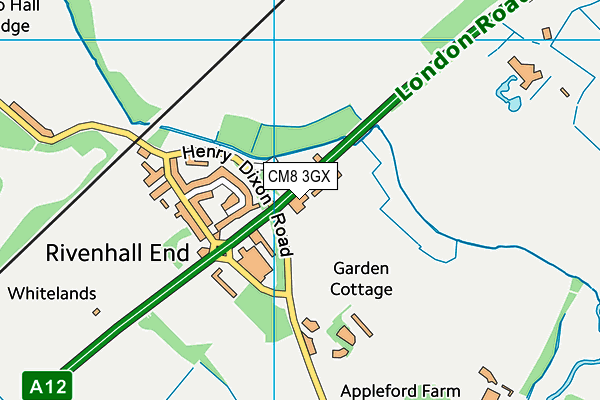 CM8 3GX map - OS VectorMap District (Ordnance Survey) CM8 3GX map - OS VectorMap District (Ordnance Survey)