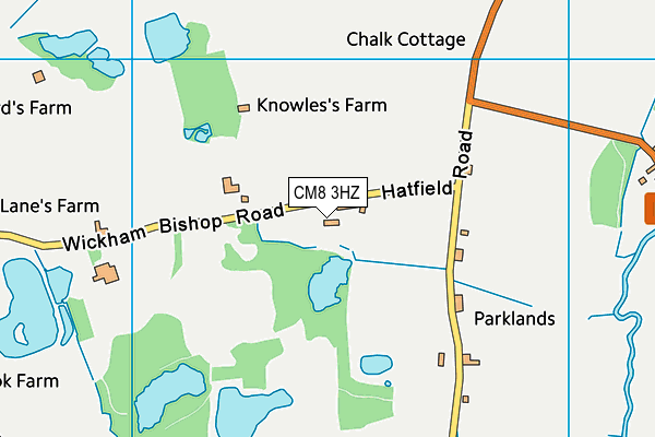 CM8 3HZ map - OS VectorMap District (Ordnance Survey)
