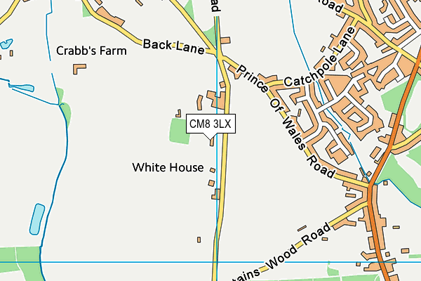 CM8 3LX map - OS VectorMap District (Ordnance Survey) CM8 3LX map - OS VectorMap District (Ordnance Survey)