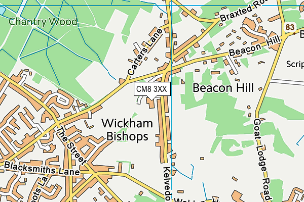 CM8 3XX map - OS VectorMap District (Ordnance Survey) CM8 3XX map - OS VectorMap District (Ordnance Survey)