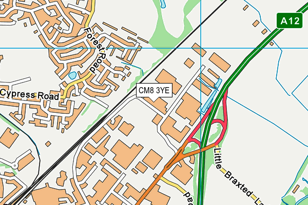 CM8 3YE map - OS VectorMap District (Ordnance Survey) CM8 3YE map - OS VectorMap District (Ordnance Survey)