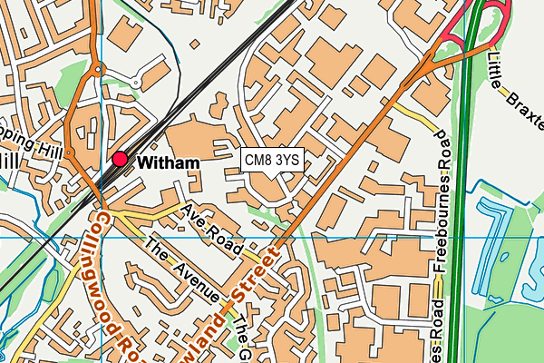 CM8 3YS map - OS VectorMap District (Ordnance Survey) CM8 3YS map - OS VectorMap District (Ordnance Survey)