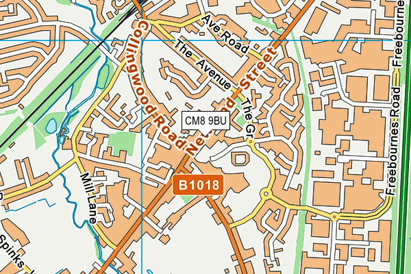 CM8 9BU map - OS VectorMap District (Ordnance Survey) CM8 9BU map - OS VectorMap District (Ordnance Survey)