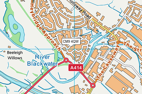 CM9 4QW map - OS VectorMap District (Ordnance Survey)