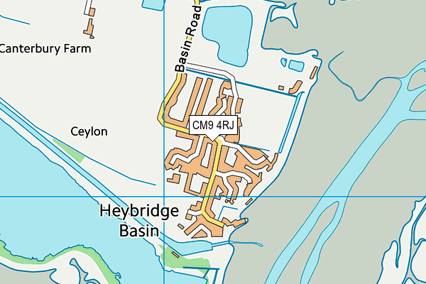 CM9 4RJ map - OS VectorMap District (Ordnance Survey)