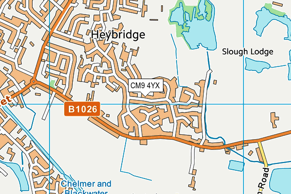CM9 4YX map - OS VectorMap District (Ordnance Survey) CM9 4YX map - OS VectorMap District (Ordnance Survey)