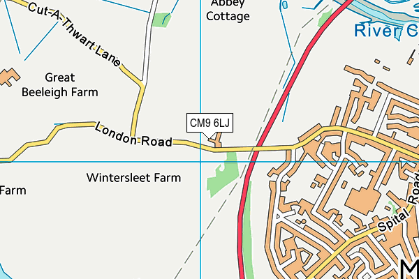 CM9 6LJ map - OS VectorMap District (Ordnance Survey) CM9 6LJ map - OS VectorMap District (Ordnance Survey)