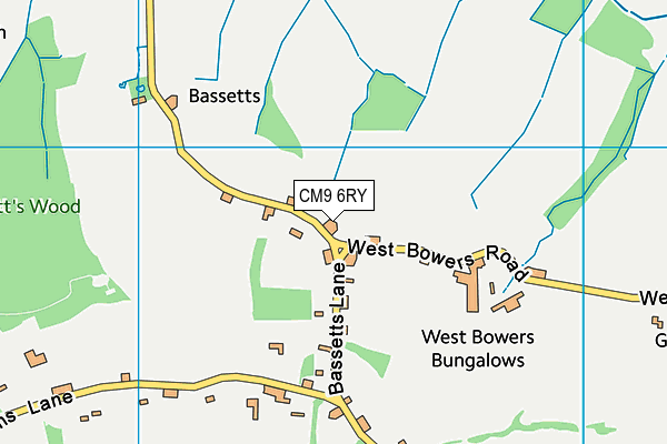 CM9 6RY map - OS VectorMap District (Ordnance Survey) CM9 6RY map - OS VectorMap District (Ordnance Survey)