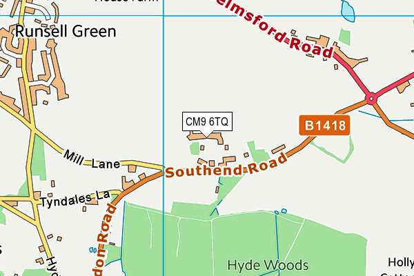 CM9 6TQ map - OS VectorMap District (Ordnance Survey) CM9 6TQ map - OS VectorMap District (Ordnance Survey)