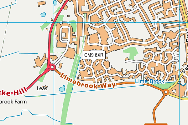 CM9 6XR map - OS VectorMap District (Ordnance Survey)