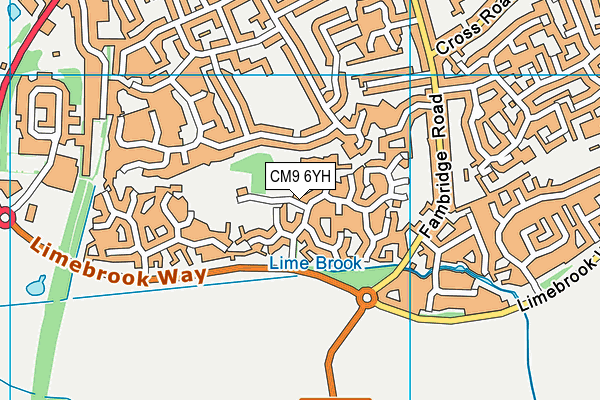 CM9 6YH map - OS VectorMap District (Ordnance Survey)