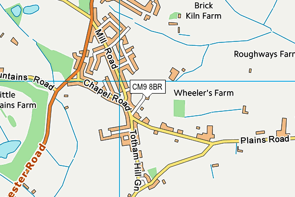 CM9 8BR map - OS VectorMap District (Ordnance Survey) CM9 8BR map - OS VectorMap District (Ordnance Survey)