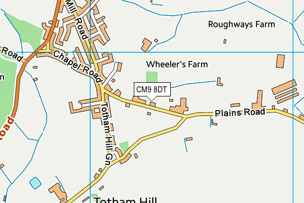 CM9 8DT map - OS VectorMap District (Ordnance Survey)