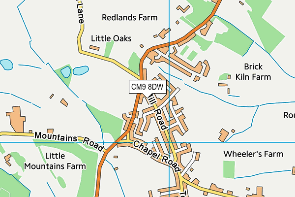 CM9 8DW map - OS VectorMap District (Ordnance Survey) CM9 8DW map - OS VectorMap District (Ordnance Survey)