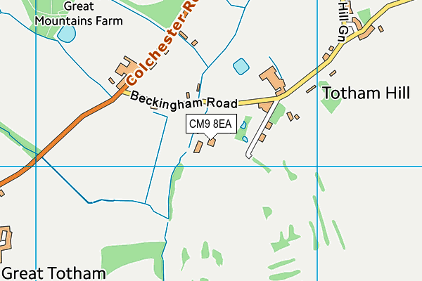 CM9 8EA map - OS VectorMap District (Ordnance Survey) CM9 8EA map - OS VectorMap District (Ordnance Survey)